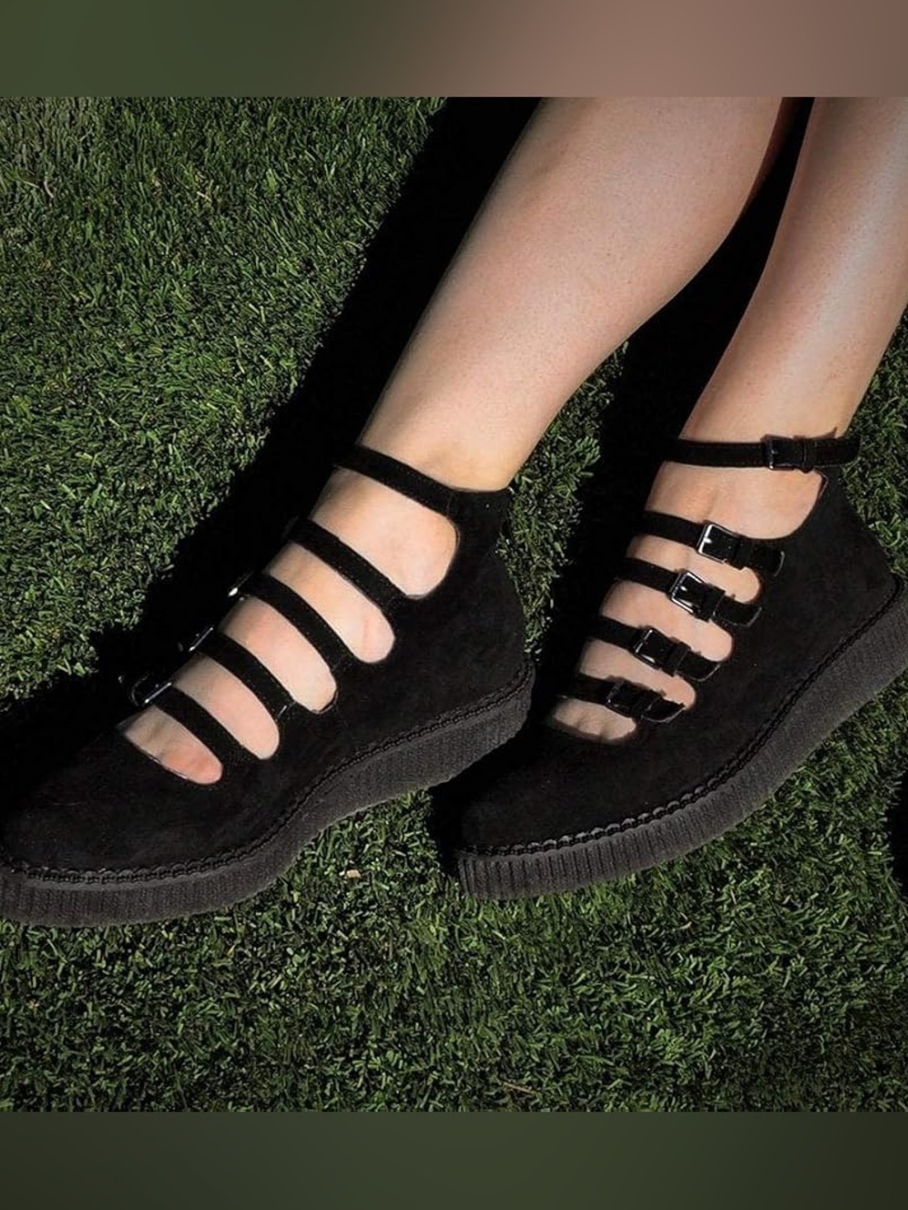 T.U.K Women’s Black Multi-Strap Mary Jane Platform Shoe